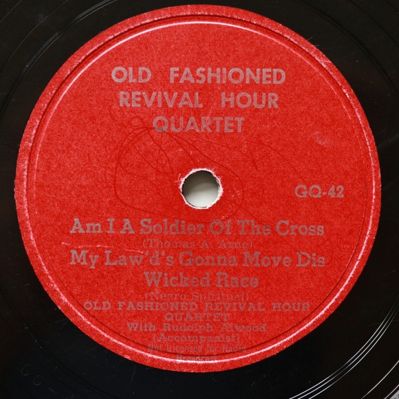 Old Fashioned Revival Hour Quartet - Rudolph Atwood *In The Garden* 10" Shellac - Picture 6 of 10